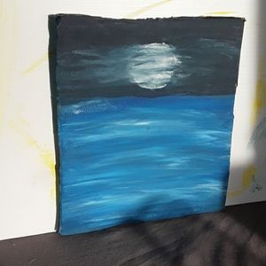 Beautiful night sky landscape painting